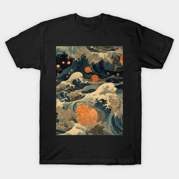 Waves mirror moon T-Shirt by Mysooni